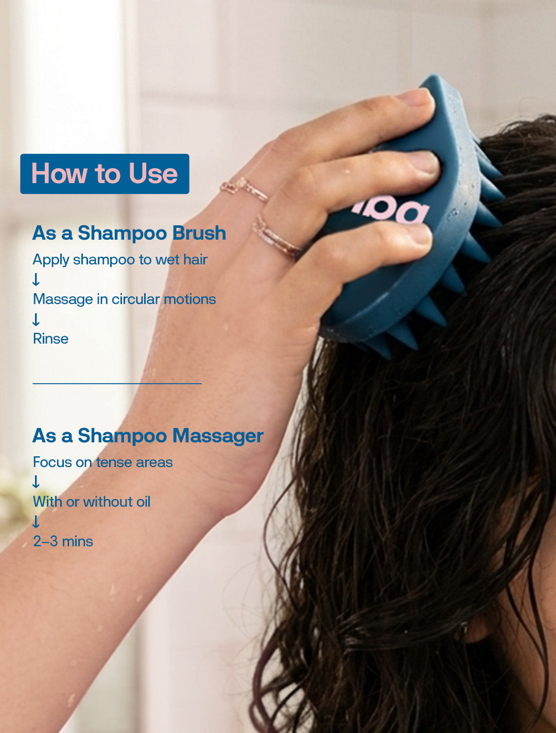 Happy Scalp Shampoo Brush &amp; Massager